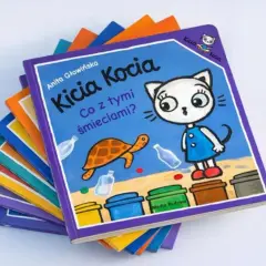 Kicia Kocia uczy segregacji śmieci. Książki z tej serii to świetna zabawa i nauka dla najmłodszych.