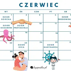 Czerwiec pełen atrakcji! Kalendarz świąt nietypowych dla dzieci: Dzień Dziecka, Oceanów, Przyjaciela, Ojca, Muzyki i wiele innych.