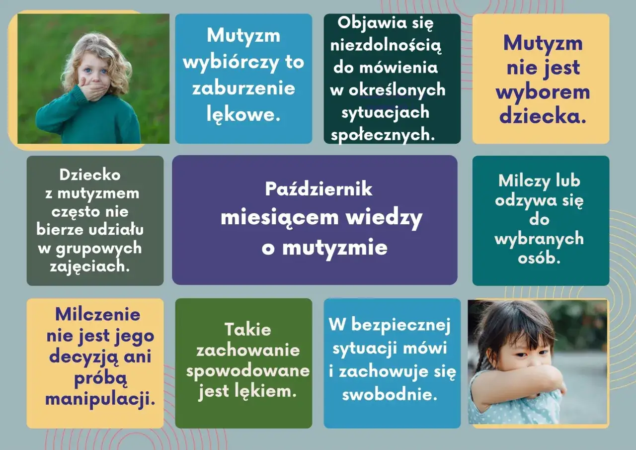 Mutyzm wybiórczy to zaburzenie lękowe, nie wybór dziecka. Dziecko z mutyzmem nie mówi w określonych sytuacjach społecznych.